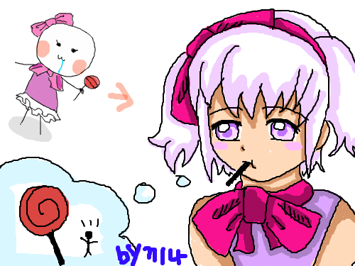 의인화 : 사탕무는 아이 스케치판 ,sketchpan