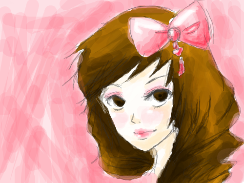 핑크레이디 : 핑색리본 핑크색바탕 스케치판 ,sketchpan