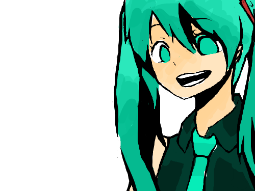 하츠네 미쿠 : 하츠네 미쿠 채색 완료! 스케치판 ,sketchpan