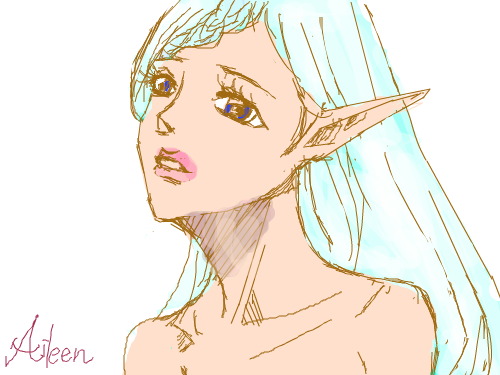 엘프 채색 : 마....망했다.. 스케치판 ,sketchpan