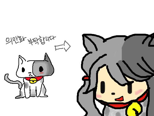 고양이 의인화 : 고양이 의인화 편. 스케치판 ,sketchpan