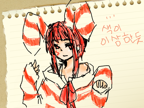 의인화 : ㅋ 그리고 나니까 색이 이상하네요 스케치판 ,sketchpan