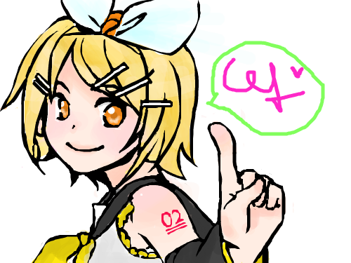 린 채색 : 린채색해봤어요 ㅎㅎ 요즘 보컬로이드 채색진짜많이하는듯....       아니....그니까....타블이안되서그런......ㅎㄱ흑..... 스케치판 ,sketchpan