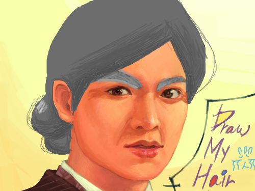 머리심기했어요. : 할무니 머리 랑 팔자주름 눈 주름도 넣었어요 ㅇ,ㅇ 스케치판 ,sketchpan