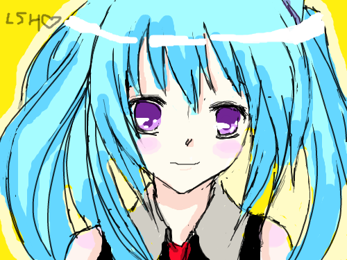 미쿠 이어그렸어욧! : 좀 이상하긴해도 잘 봐주세요...ㅠ_ㅠ 스케치판 ,sketchpan