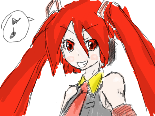 미쿠로 변신한 레이 : 레이가 미쿠로 변신했는데...대성공~~~ 스케치판 ,sketchpan