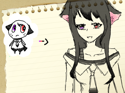 의인화 끗 : ...난 뭘 그린걸까 스케치판 ,sketchpan