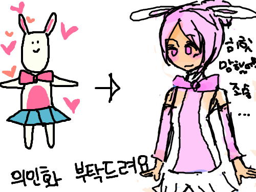 의인화 : 죄송해요~ 스케치판 ,sketchpan