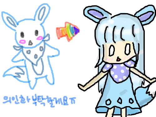 ^^ 의인화요... : 이쁜애를 너무 망처놨네요...ㅈㅅ 스케치판 ,sketchpan