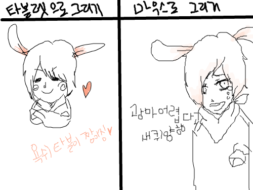 타블의 중요성을 깨달은 날. : 여태까지 어떻게 광마로 그렸는지 내가 신기하다 스케치판 ,sketchpan