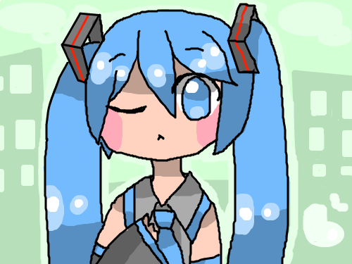 미쿠 : 채색 했어요!ㅎㅅㅎ 스케치판 ,sketchpan