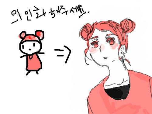 의인화 : 4글자다 스케치판 ,sketchpan