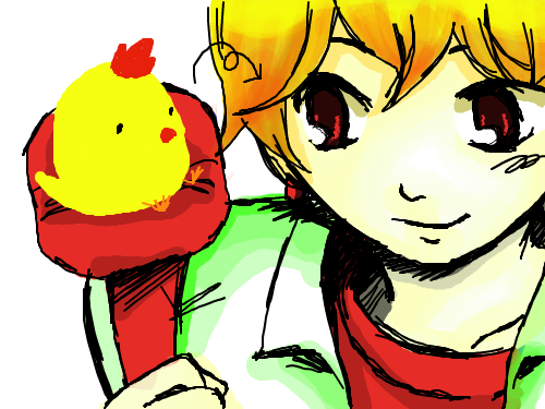 노란치킨 : 난 혼자서도 잘노니까....여 ㅋ 스케치판 ,sketchpan