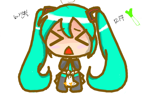 미쿠 : 앜 손가락아 x64추천합니다,, 스케치판 ,sketchpan