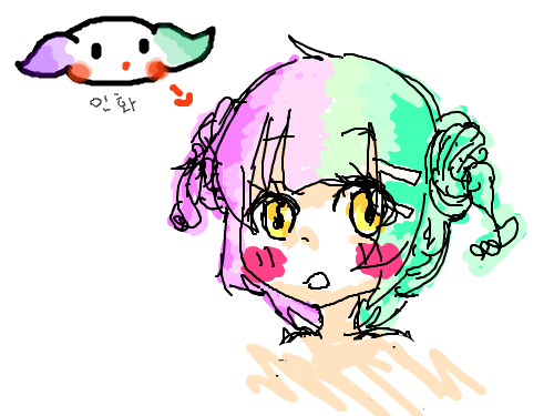 사탕같은 아이를 막 의인화 : 막 그리고 막 색칠했어요 스케치판 ,sketchpan