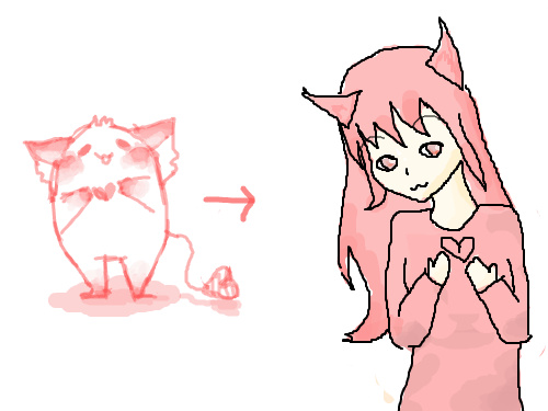 의인화 : 하트는 못칠했어요ㅇ^ㅇ 스케치판 ,sketchpan