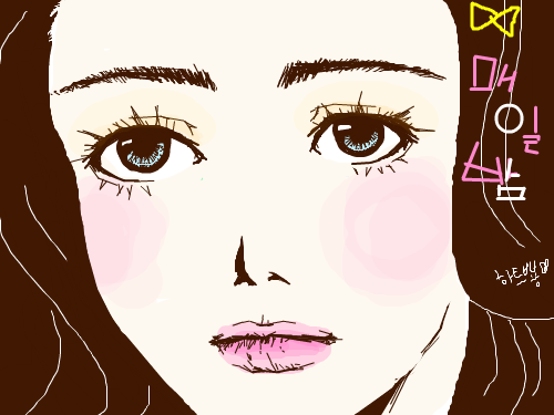 투명 (?) 메이크업 : 오렌지와 핑크의 조화 (?) 스케치판 ,sketchpan