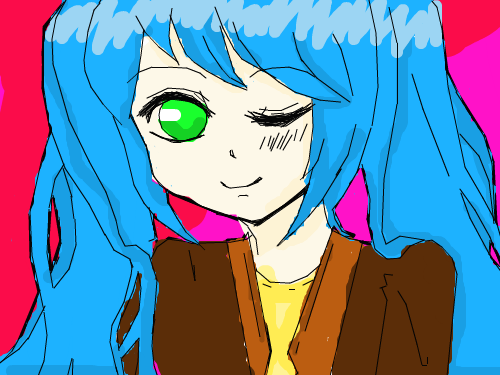 미쿠 : 가죽자켓입은 미쿠 스케치판 ,sketchpan