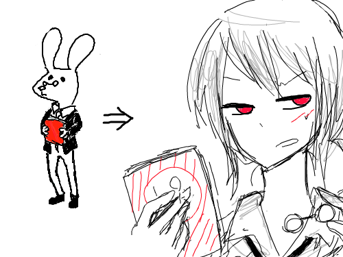 나쁜토끼 : ㅈㅅ... 책이 빨갛길래...ㅋㅋ... 스케치판 ,sketchpan