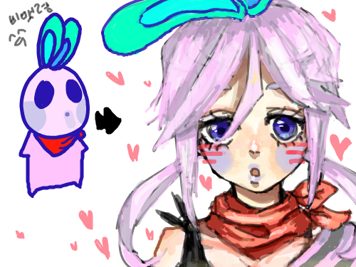 인화 : 오랫만에그리니가 채색이더럽다ㅜ 스케치판 ,sketchpan