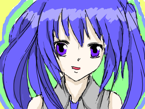 미쿠를 다른버전(?!)으로 색칠 : 하하하핫 스케치판 ,sketchpan