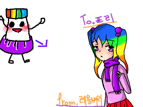 의인화 : 포림님 의인화 했는ㄷ.... 똥그림이당 스케치판 ,sketchpan