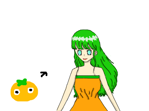 오렌지 소녀~ (마우스로 그렸어요ㅠㅜ 힘들다 : 오렌지렌지렌지 소소소소~ 녀~~~ 스케치판 ,sketchpan