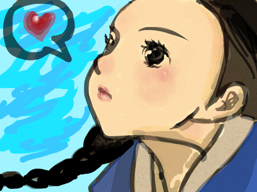 하늘바라보며 : 소녀가 하늘을바라보고있는모습이다 스케치판 ,sketchpan