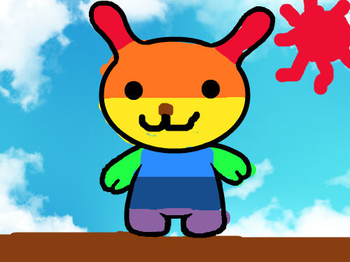 토끼 : 무지개 토끼 스케치판 ,sketchpan