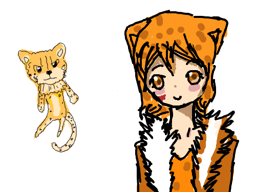 치타 의인화 : 목이너무긴감..ㅇㅅㅇ 스케치판 ,sketchpan