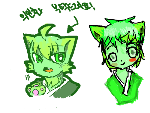 심심해서재도전! : 은 좀비같네 초록피부ㄷㄷ 그레도겸듸 스케치판 ,sketchpan