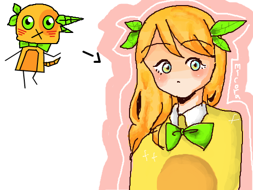 의인화 완ㄹ뇨! : 초코퍼지 먹엇는데 검나달아요...으우 스케치판 ,sketchpan