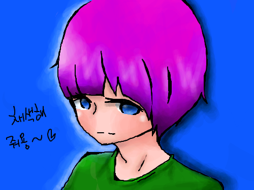 분홍머리 : 그리신분이름이 분홍머리이시길래 분홍머리로 머리색을 정했는데... 보라색이되어버린....ㅠ 스케치판 ,sketchpan