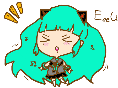 미유 : 미쿠 시유 합성 스케치판 ,sketchpan