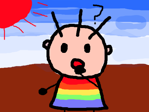 뭐지? : 한 아이가 무엇 땜에 궁금해 하는 것 스케치판 ,sketchpan