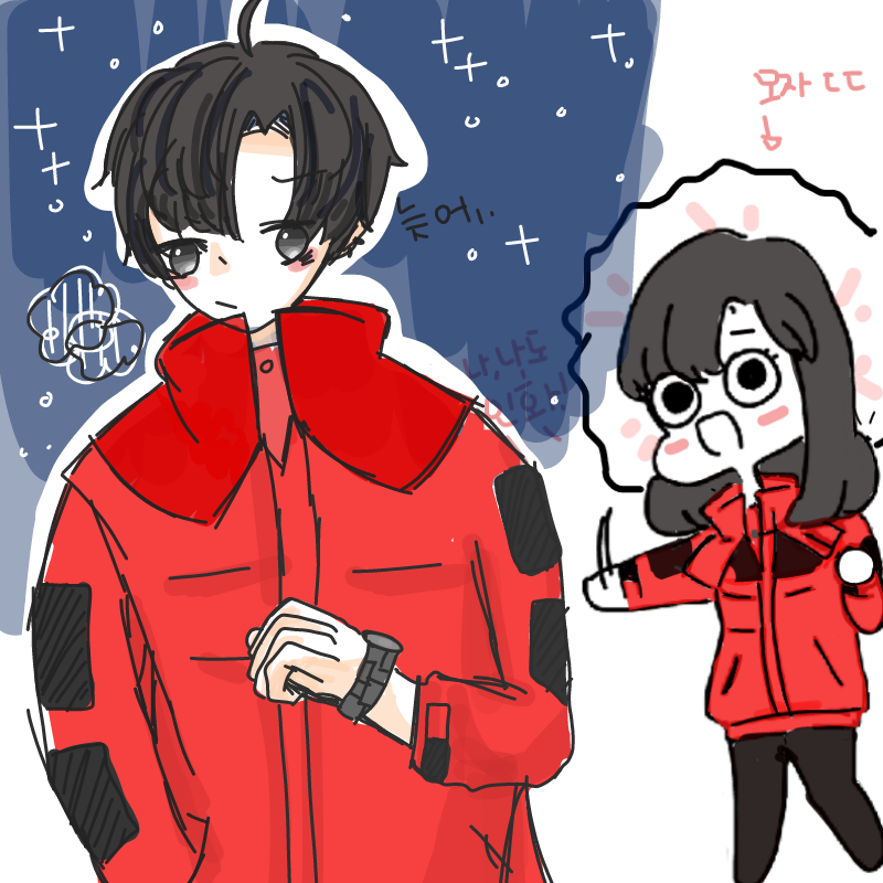 한겨울밤에.. : 한겨울밤에 친구를기다리는 패딩입은 남자를 그려보았습니다 ( 스케치판 ,sketchpan