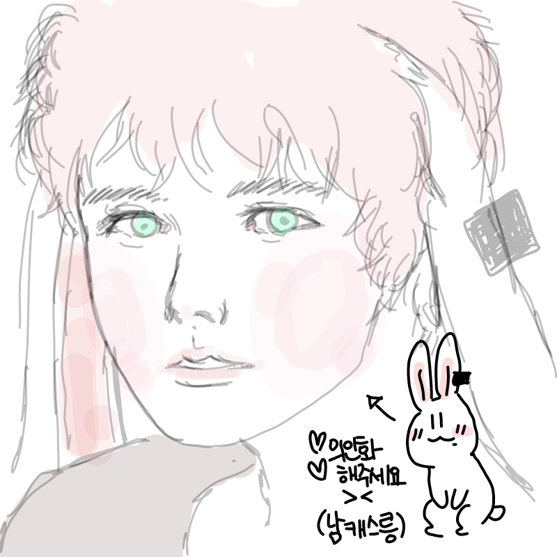 원래 그냥.. : 원래 그냥토끼하려했는데 공간부족으로 롭이어로 대체했습니다ㅜ 스케치판 ,sketchpan