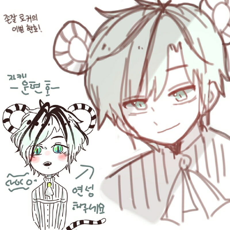 ㅠㅠㅠㅠ보.. : ㅠㅠㅠㅠ보자마자 그렸었는데 자꾸 스판들어오는걸 깜빡해서...!ㅜㅜ

로커한테 받은건 많은데 주는게 ㅂㄹ없다 미안해8ㅁ8
자캐도 짱짱 이쁜 로커!!
수인이야!?ㅎㅁㅎ 스케치판 ,sketchpan