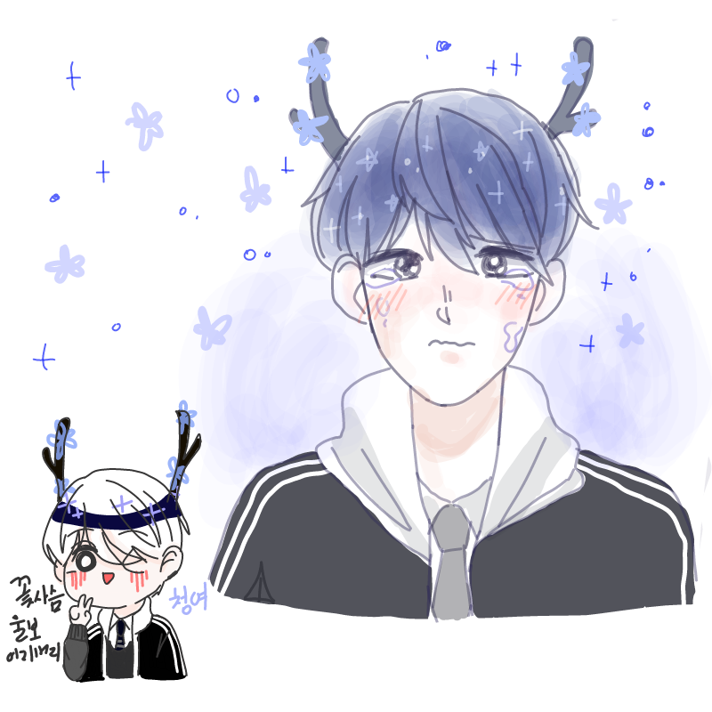 울보라길.. : 울보라길래...너무 귀여워서 우는걸로 그렸어요...ㅠ♥ㅠ
항상 댓글 달아주셔서 너무 감사합니다XD

((아 그리고 저퀄 죄송해요 스케치판 ,sketchpan