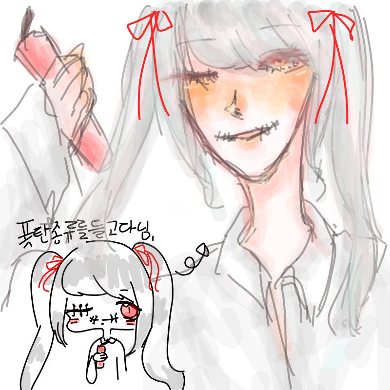 백발 트윈.. : 백발 트윈테일은 꿀이지오.. 스케치판 ,sketchpan