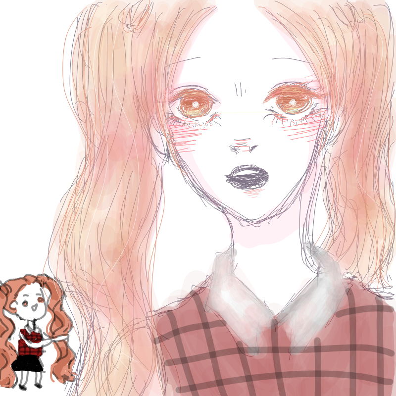 여캐머리는.. : 여캐머리는 넘나 어려운것.. 스케치판 ,sketchpan