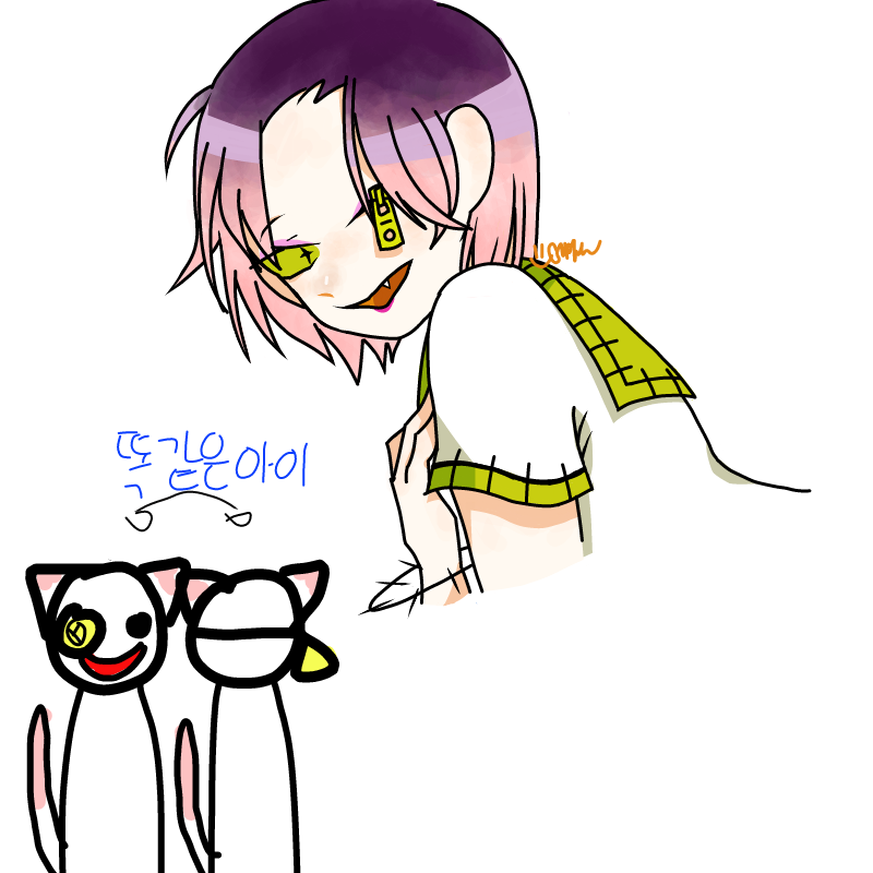 Cipher님이 .. : Cipher님이 그려주신 황기에요. Cipher님의 개성이 있어보입니다 스케치판 ,sketchpan
