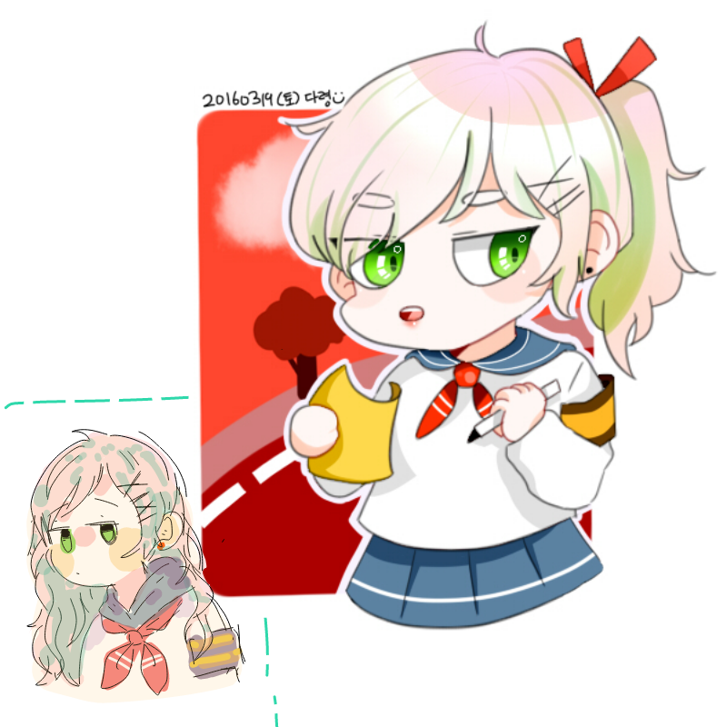 "몇학년 몇.. : 몇학년 몇반 이름-?

팔완장인줄알곸ㅋㅋㅋㅋㅋ 머리색이랑 옷색이 많이다르네요;-; 캐너무매력터져요ㅇㅁㅇ!!! 스케치판 ,sketchpan