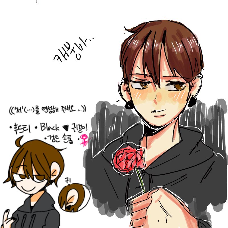 귀걸이추가.. : 귀걸이추가 캐망쳐서죄송해요ㅠㅠ (큰절 스케치판 ,sketchpan