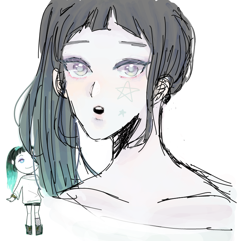 목위치가 .. : 목위치가 너무 거슬려서 수정 스케치판 ,sketchpan