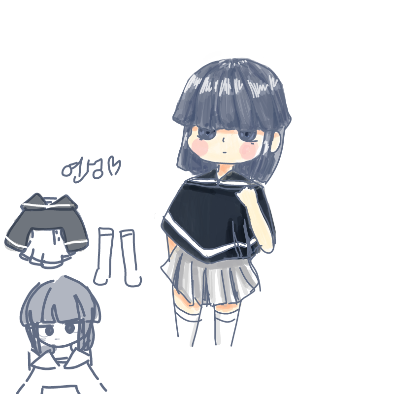 귀여운 소.. : 귀여운 소녀를 그리고 싶었는뎅.... 스케치판 ,sketchpan