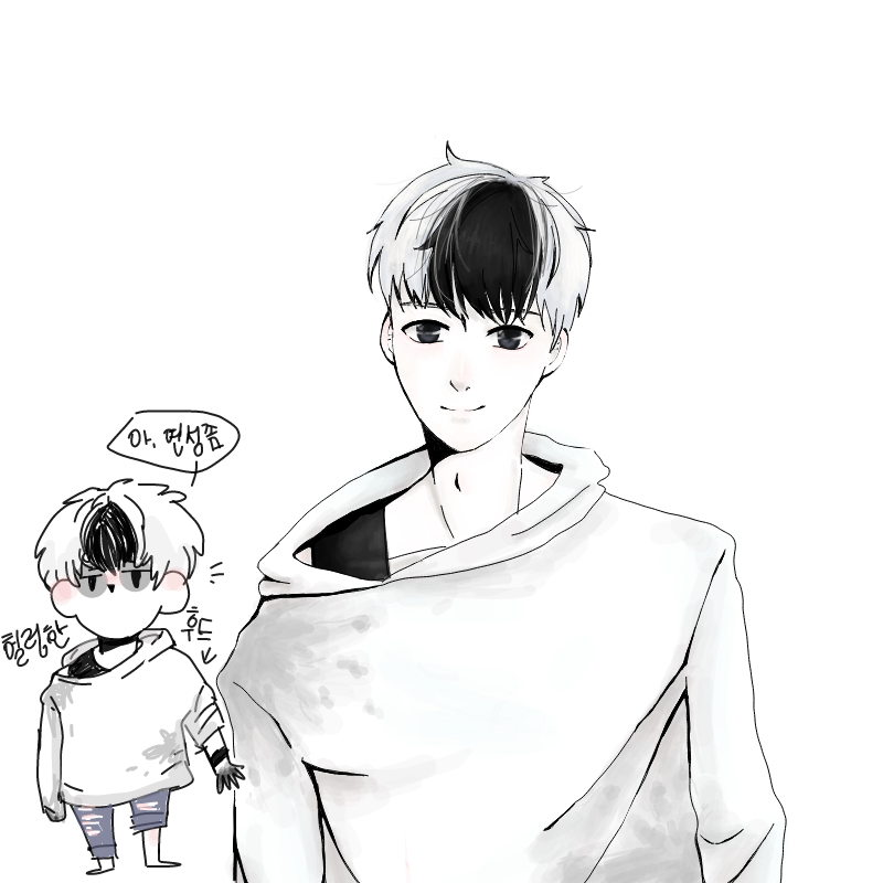 연성캐가 .. : 연성캐가 정말 잘생겼네요!! 제가 그린 연성캐는 오징어가 된 느낌이랄까요.. 표현도 잘못했구... ㅜㅜ 스케치판 ,sketchpan