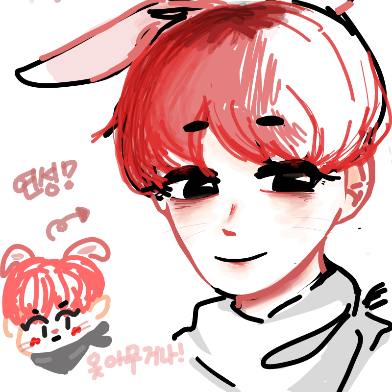 늘펭님이 .. : 늘펭님이 그려주신 토끼 열이!
굽네치킨 볼케이노! 엑소도 반했어!! (쳐맞) 감사합니다..♥ 스케치판 ,sketchpan