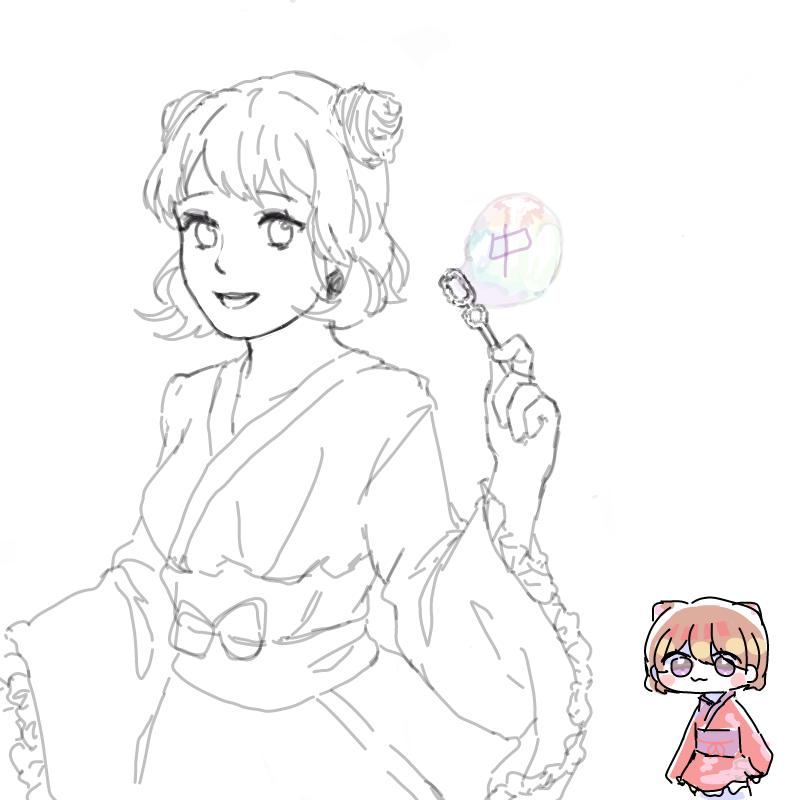 핑크기모노.. : 핑크기모노 넘 이뿌다 스케치판 ,sketchpan