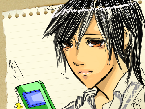 Aghh! Who sented me a text message?! : So odd when I'm listening to an insane song yet this came up. originally the whole concept of this drawing was somethingd dark and about detectives--as you can see that epically failed and went to another theme. 스케치판 ,sketchpan